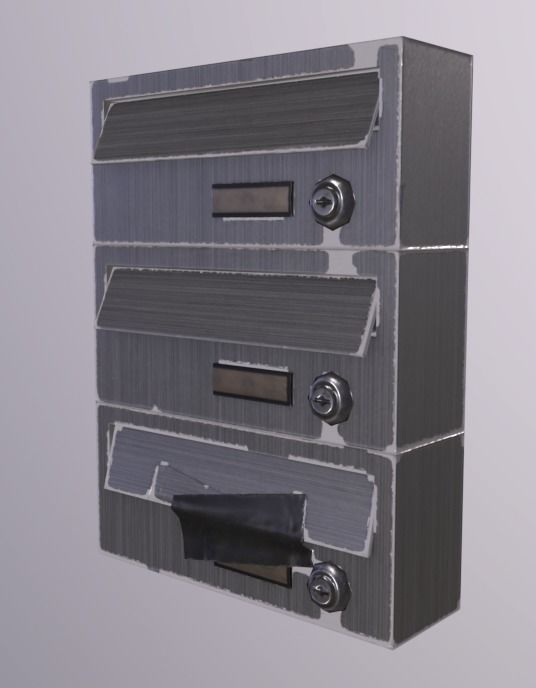 PostMail Box Low-poly 3D model_3