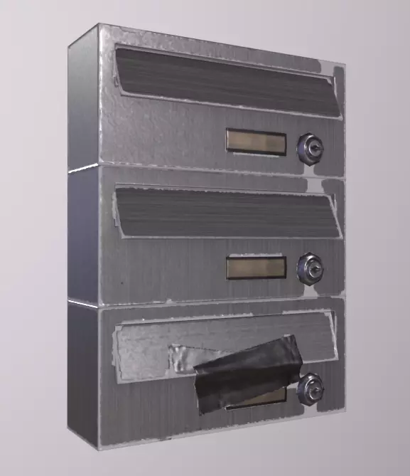 PostMail Box Low-poly 3D model_0