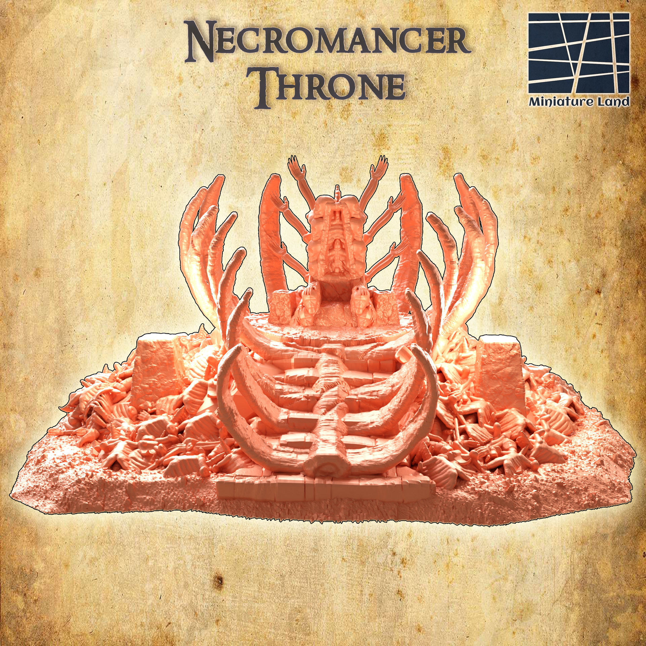 Necromancer Throne  Tabletop Terrain 28 MM 3D print model_3