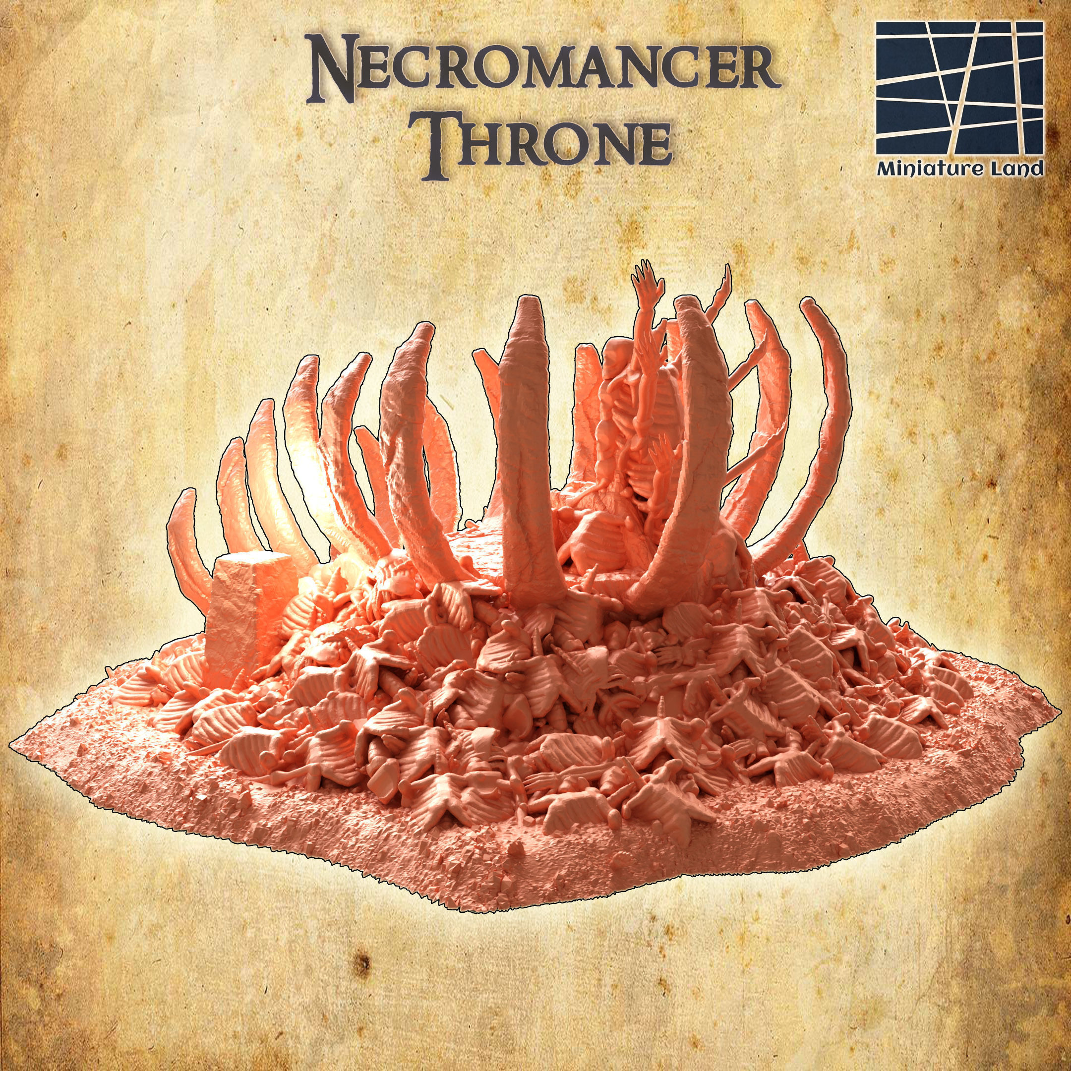 Necromancer Throne  Tabletop Terrain 28 MM 3D print model_1