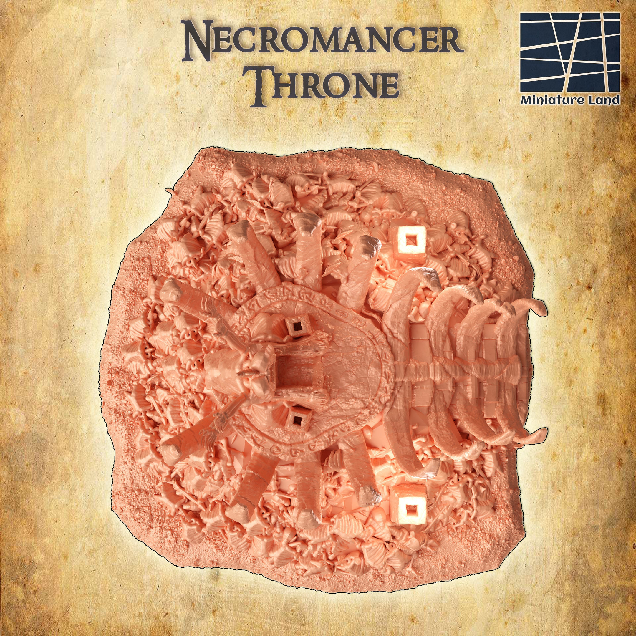 Necromancer Throne  Tabletop Terrain 28 MM 3D print model_4