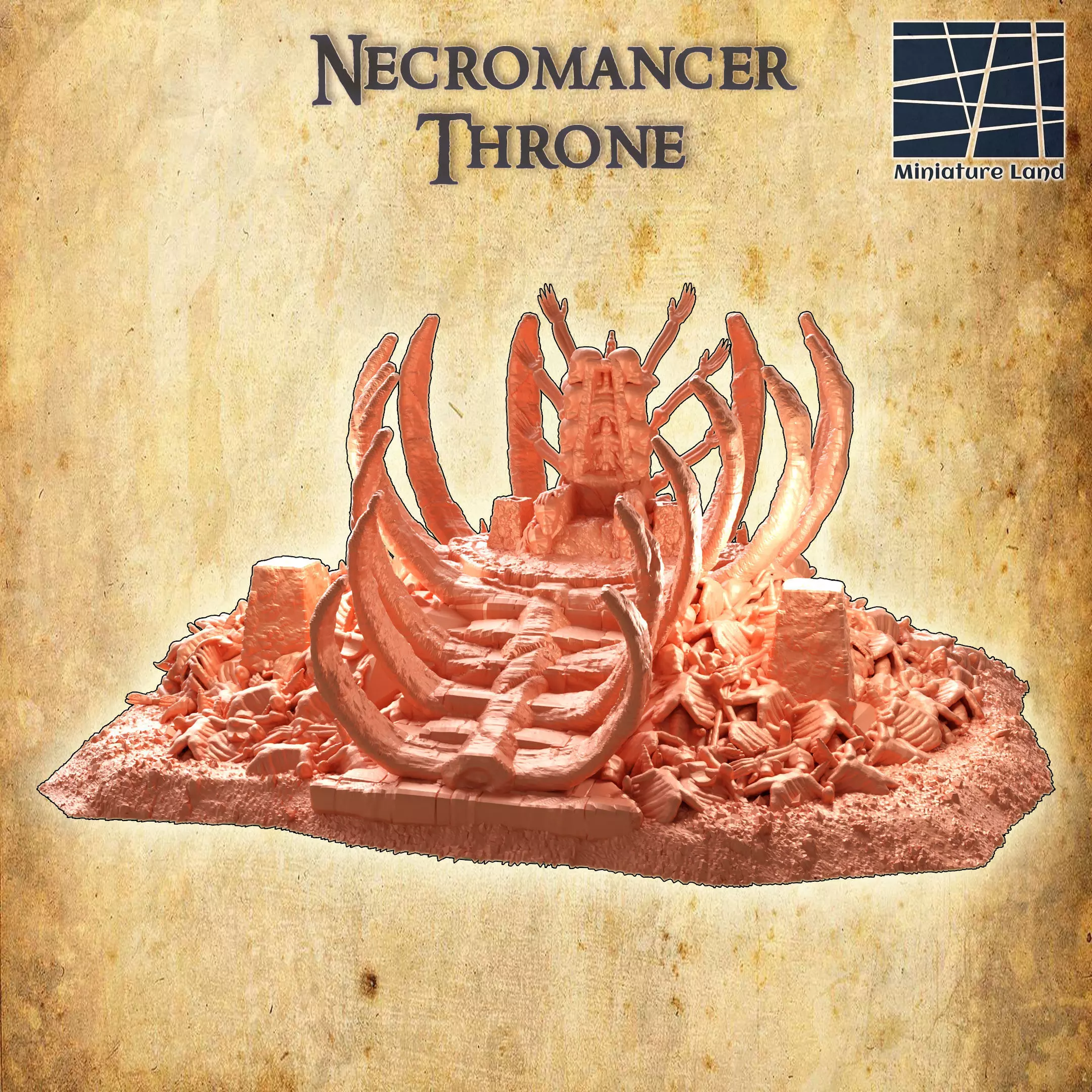 Necromancer Throne  Tabletop Terrain 28 MM 3D print model_0