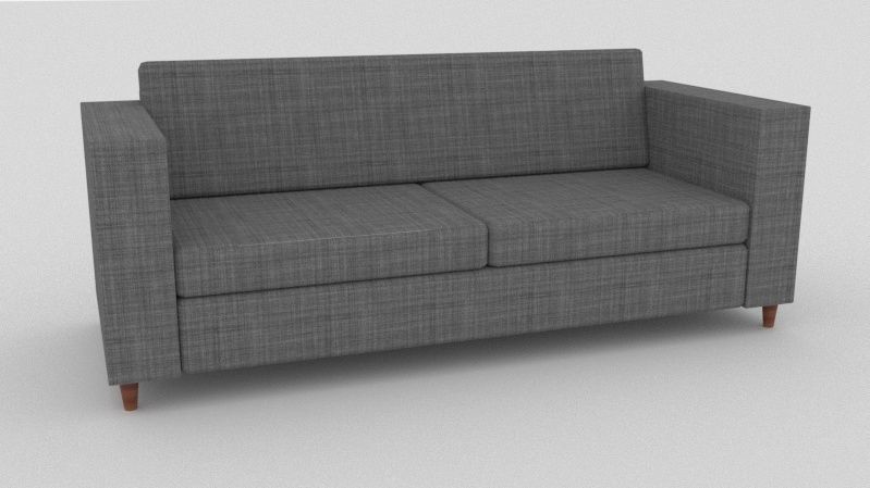 Couch and coffee table Low-poly 3D model_5