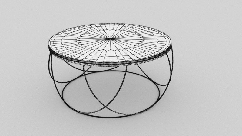 Couch and coffee table Low-poly 3D model_12