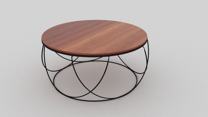 Couch and coffee table Low-poly 3D model_11