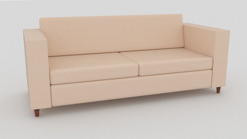 Couch and coffee table Low-poly 3D model_6