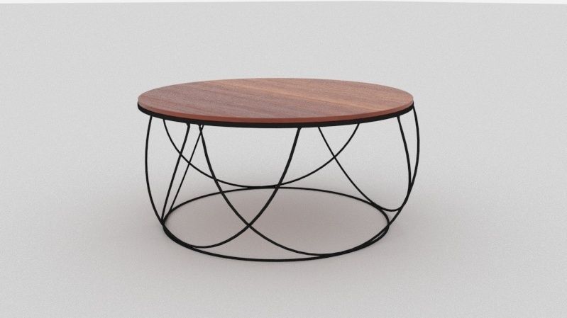 Couch and coffee table Low-poly 3D model_13