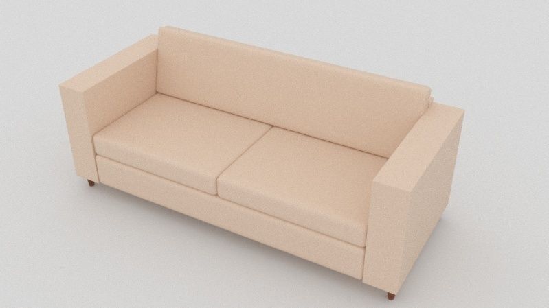 Couch and coffee table Low-poly 3D model_3