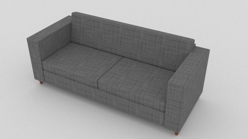 Couch and coffee table Low-poly 3D model_2