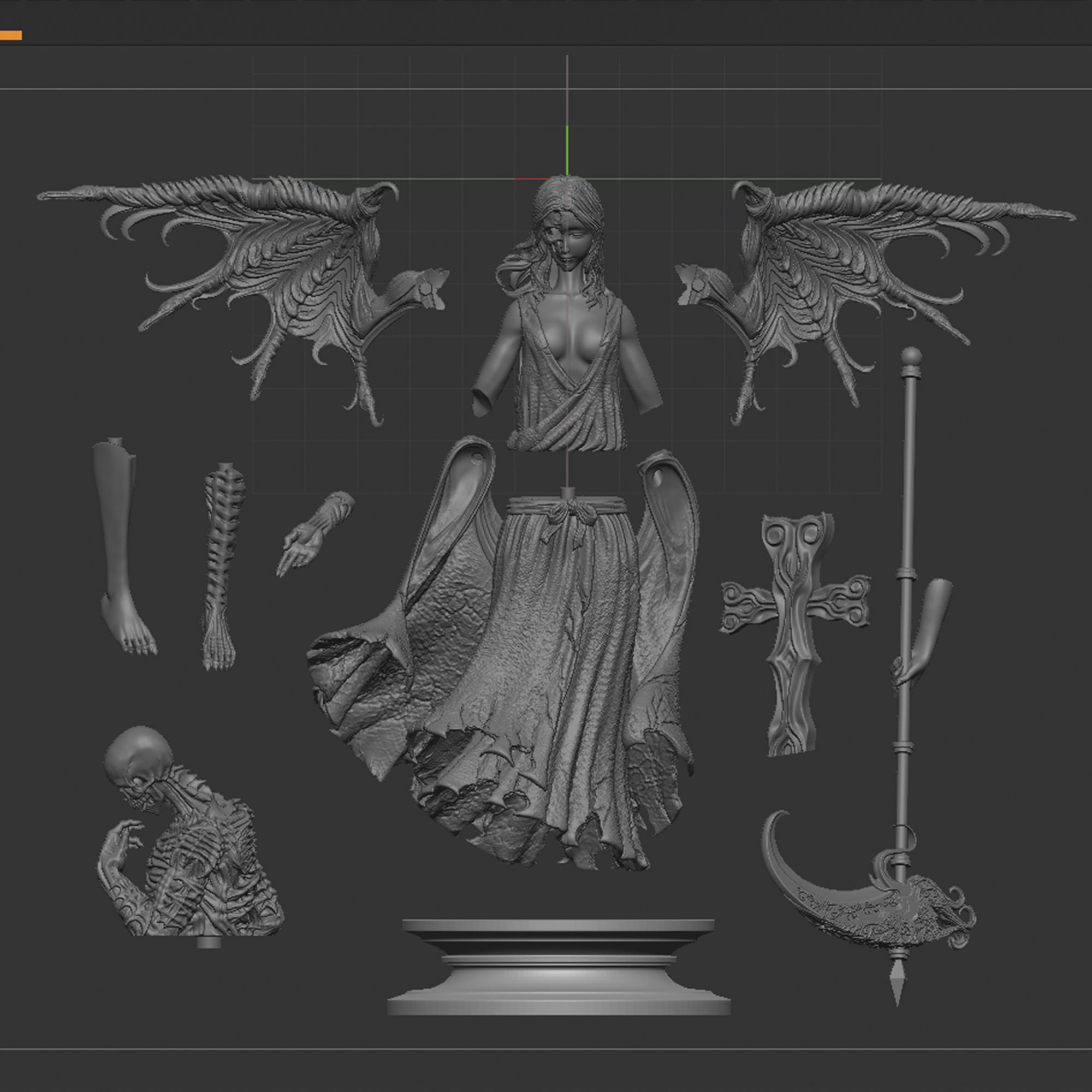 3D Game Assets 3D Printed Models Angel Figures 3D print model 3D print model_3