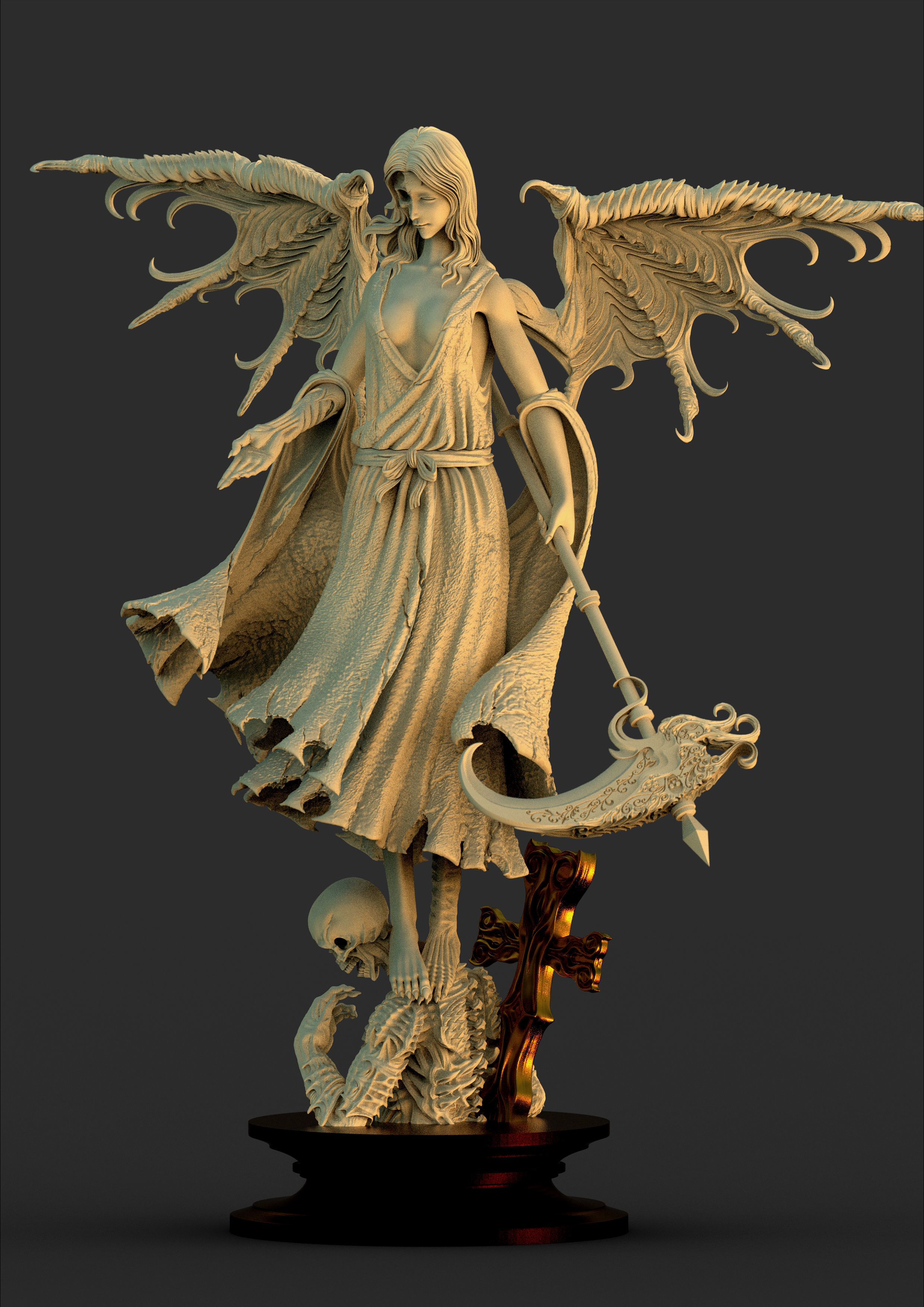 3D Game Assets 3D Printed Models Angel Figures 3D print model 3D print model_2