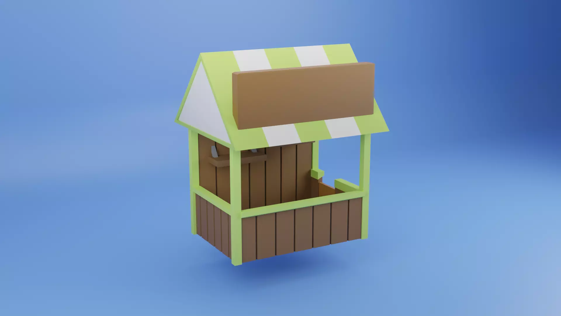 Festival Carnival Stands Low Poly Low-poly 3D model_4