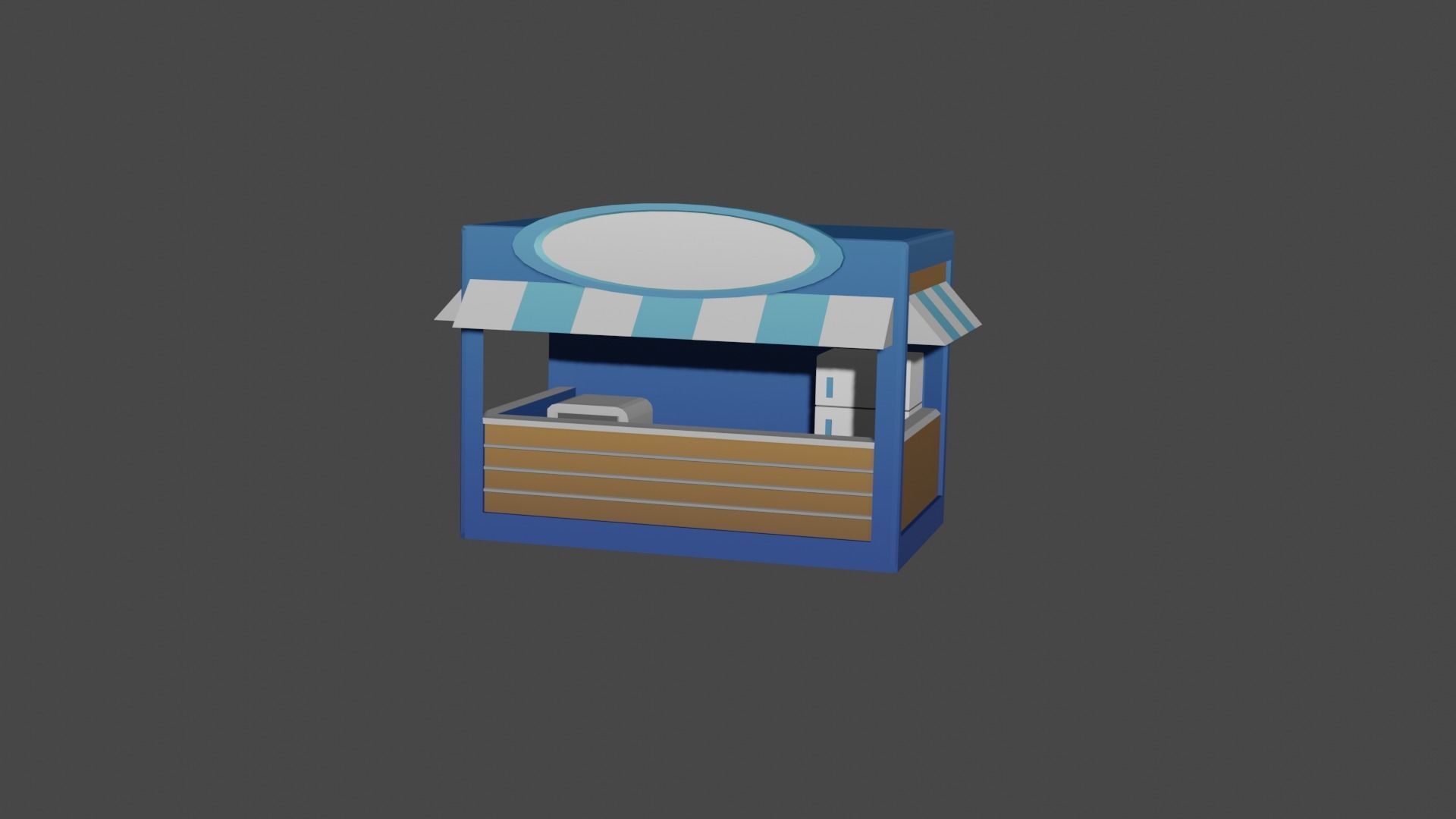 Festival Carnival Stands Low Poly Low-poly 3D model_17