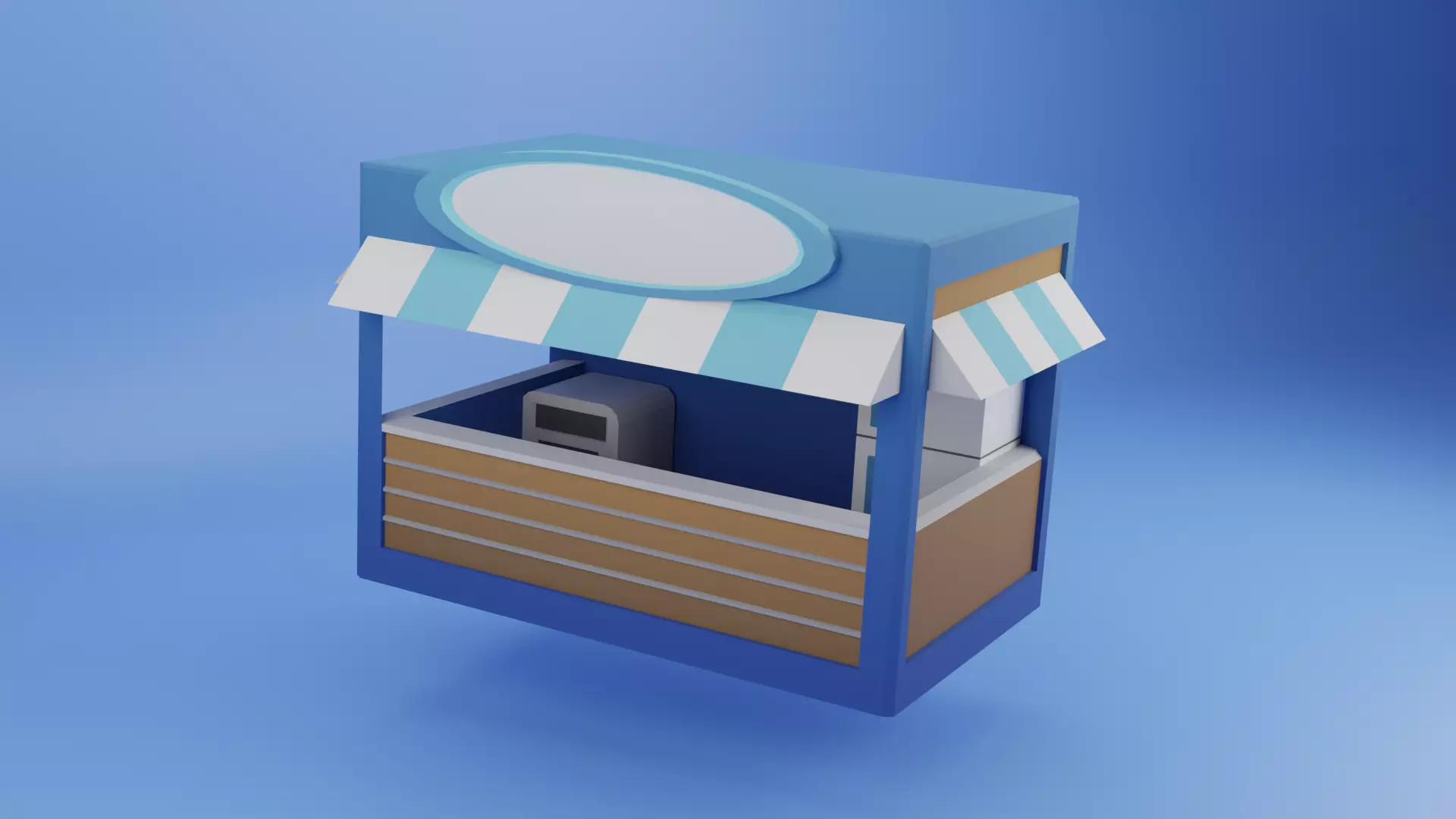 Festival Carnival Stands Low Poly Low-poly 3D model_7