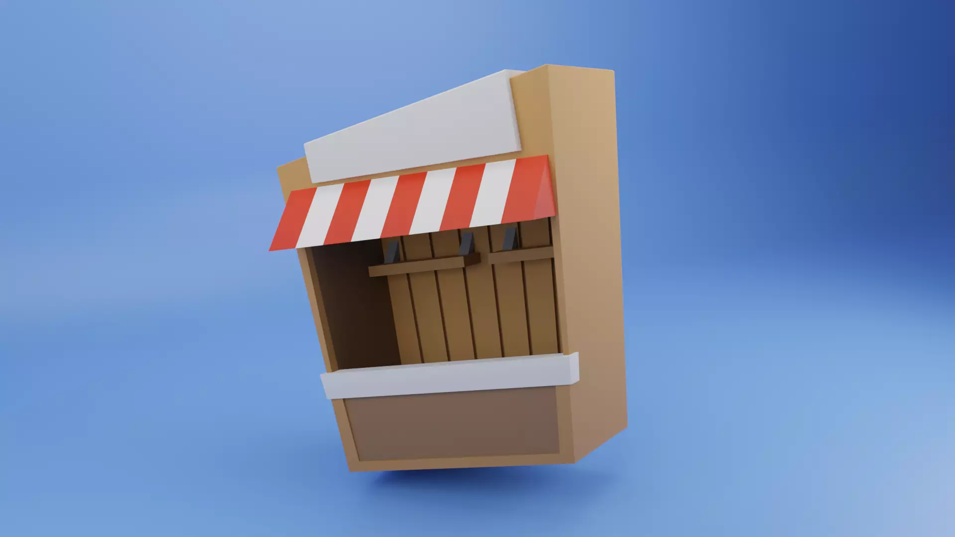 Festival Carnival Stands Low Poly Low-poly 3D model_10