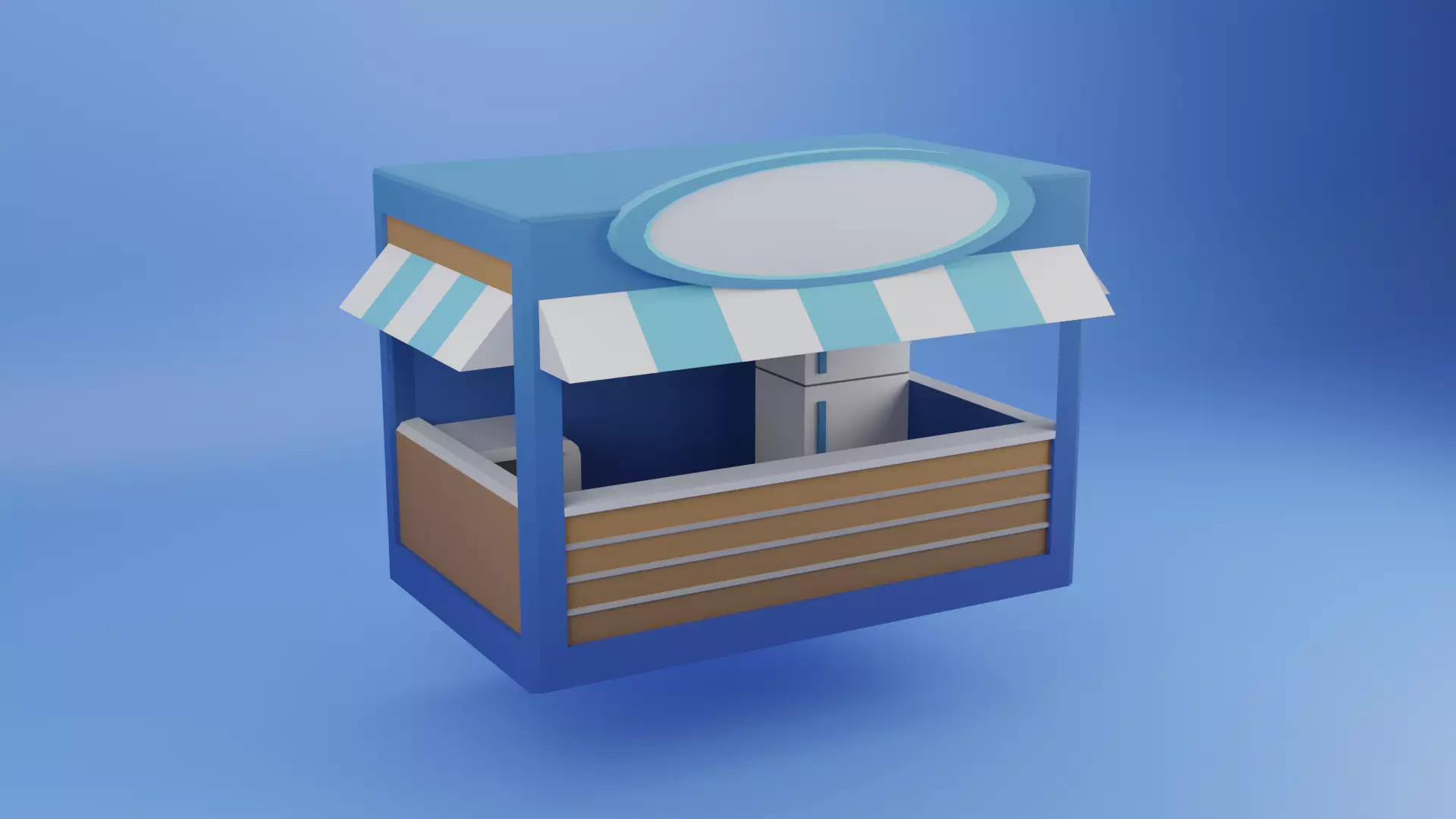 Festival Carnival Stands Low Poly Low-poly 3D model_6