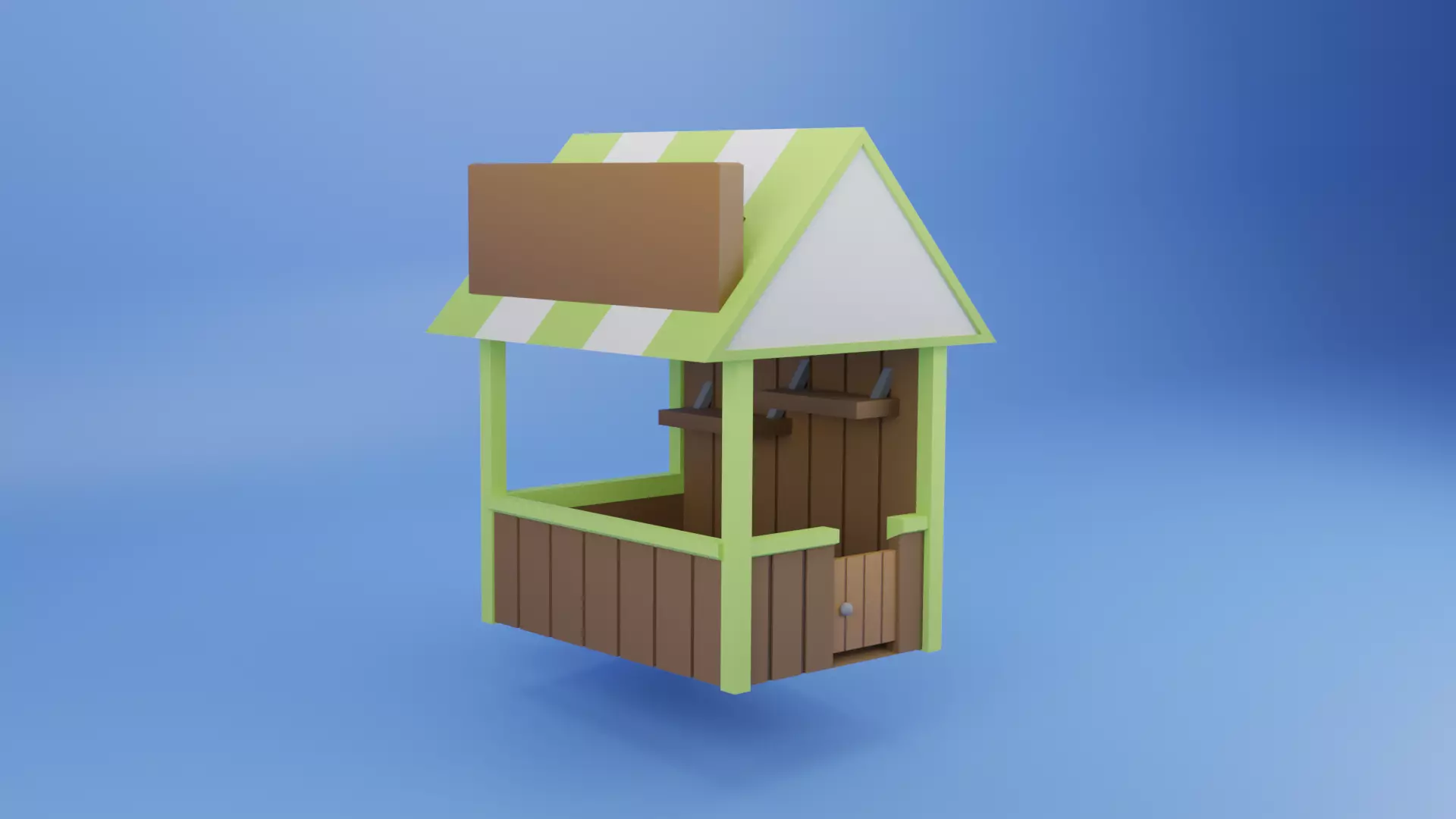 Festival Carnival Stands Low Poly Low-poly 3D model_3