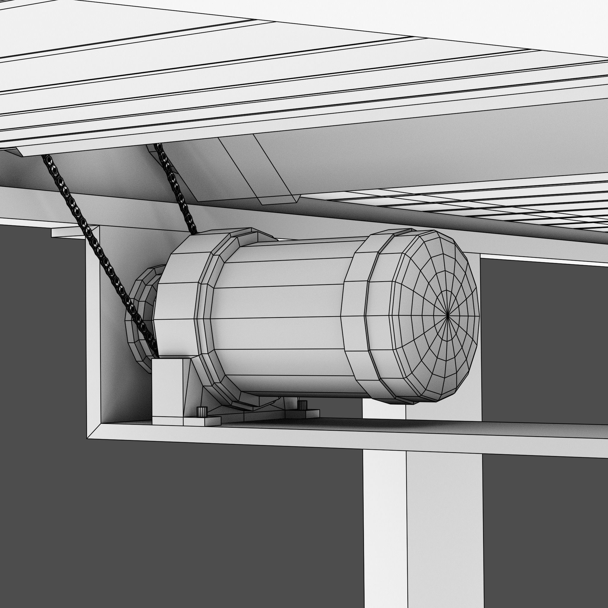 Conveyor Low-poly 3D model_8