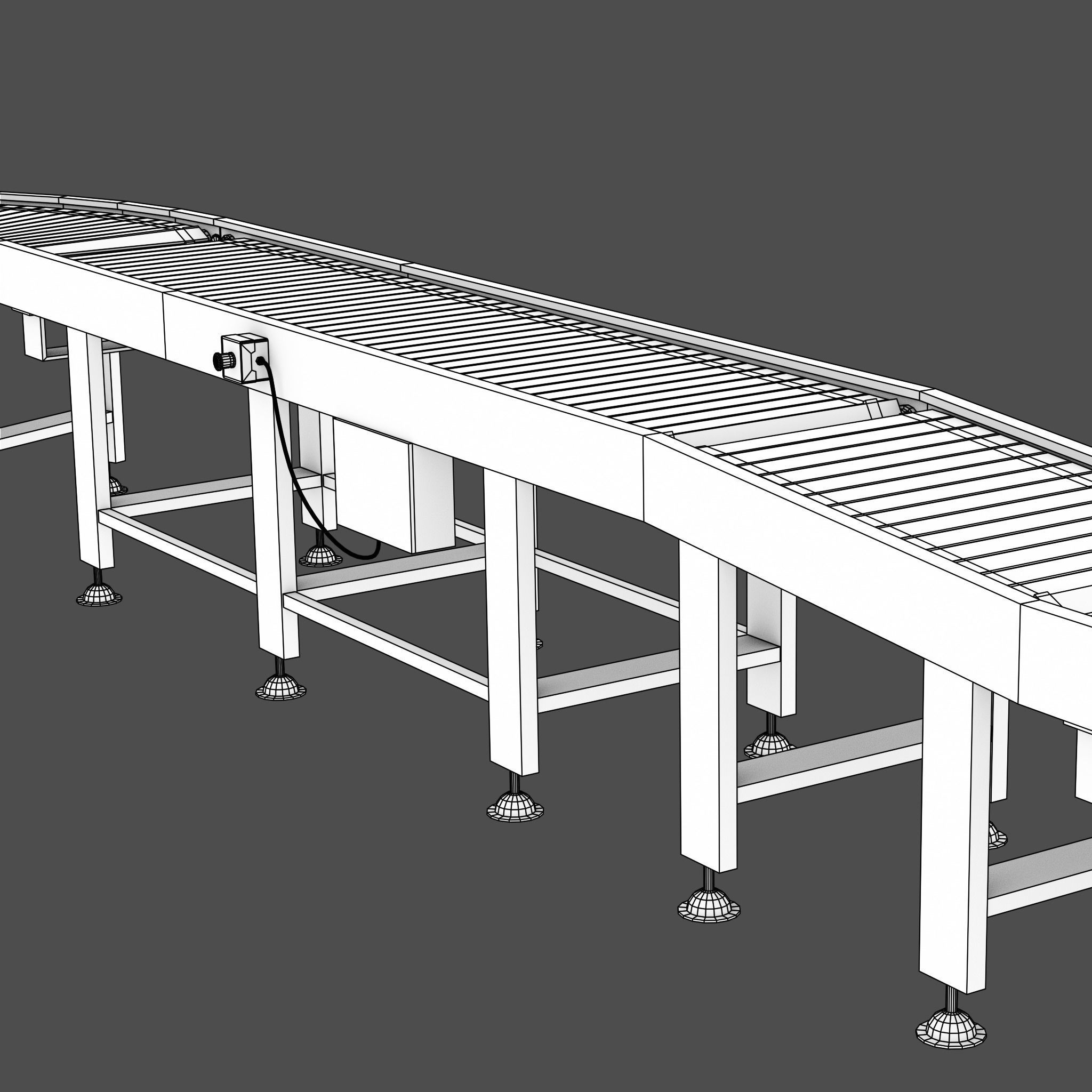 Conveyor Low-poly 3D model_10