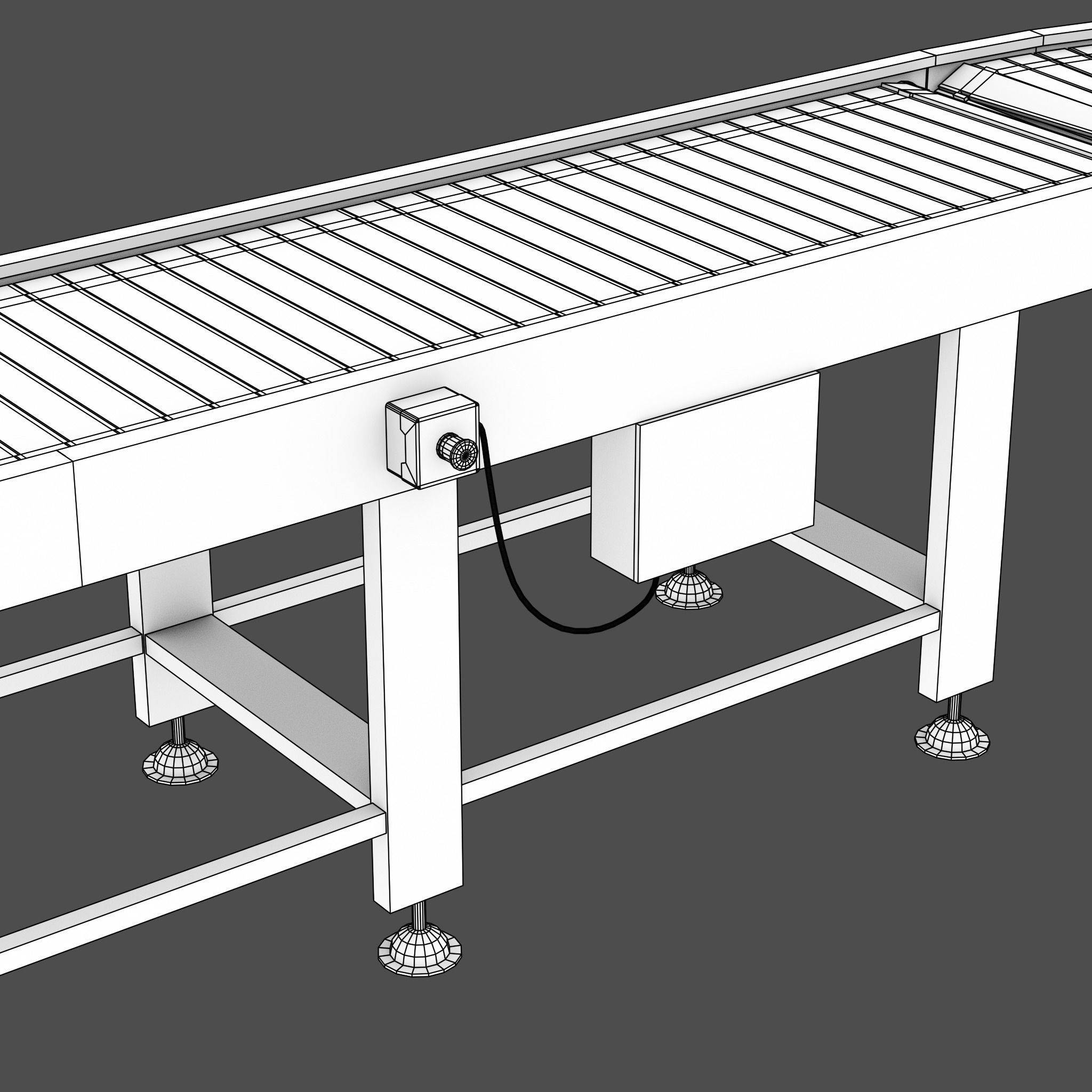 Conveyor Low-poly 3D model_7