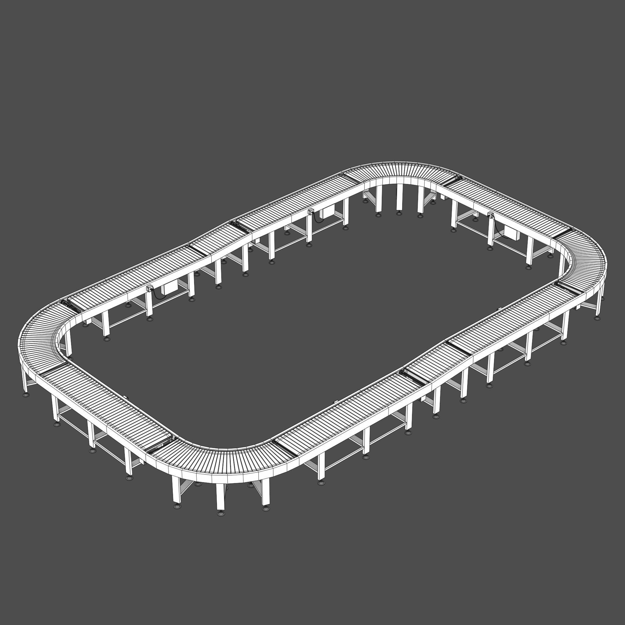 Conveyor Low-poly 3D model_6