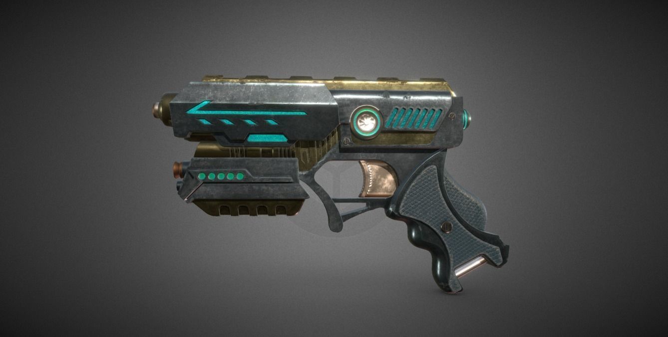 Gun 0088 Low-poly 3D model_3