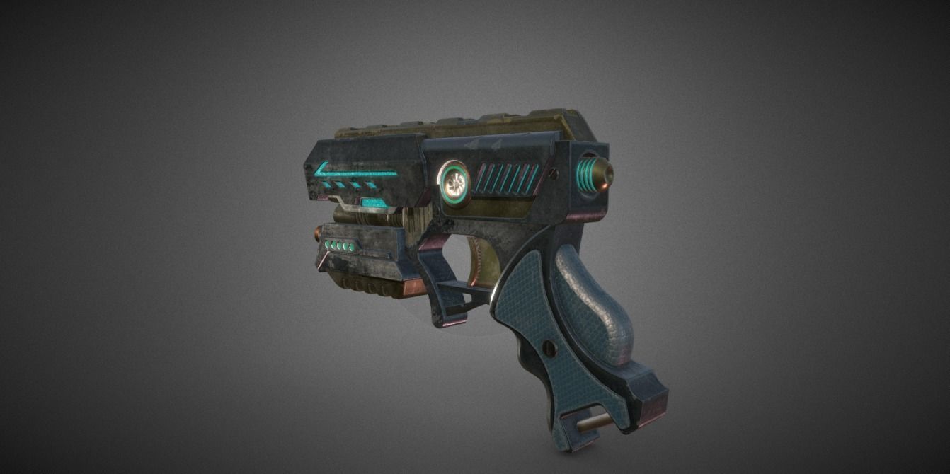 Gun 0088 Low-poly 3D model_1