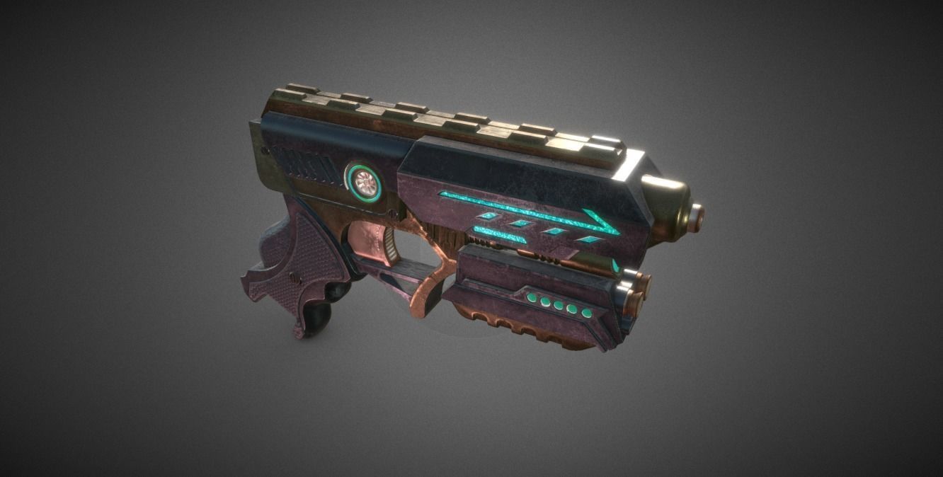 Gun 0088 Low-poly 3D model_2