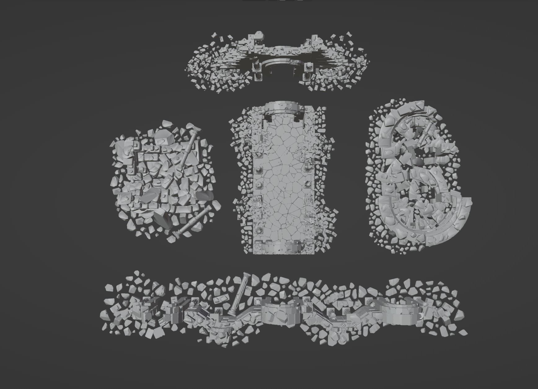 Architectural ruins Low-poly 3D model_12