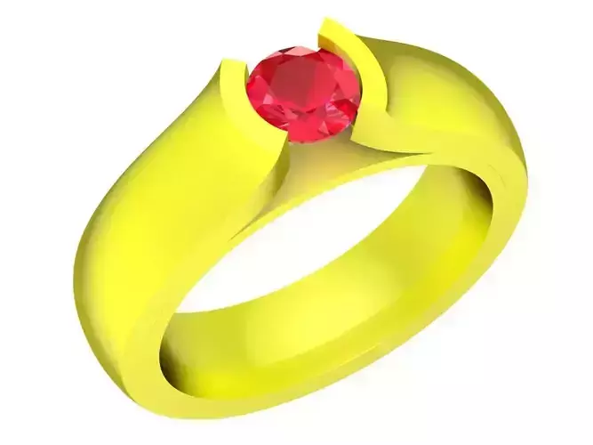 Simple Diamond Ring for Lady 3D Model 5264A