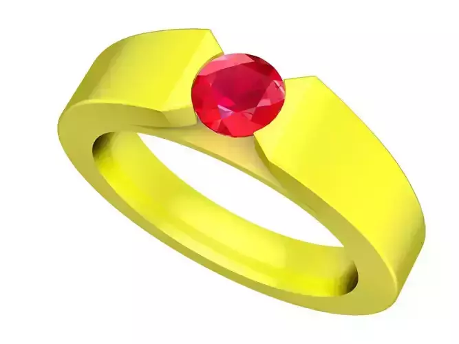 Simple Diamond Band Ring for Women 3D Model 5265A