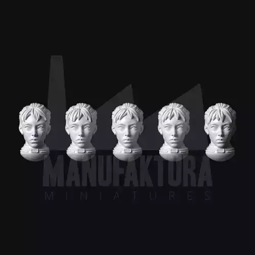 Sedition Series 06c - Battle Sister Heads with  Hair Tied Back