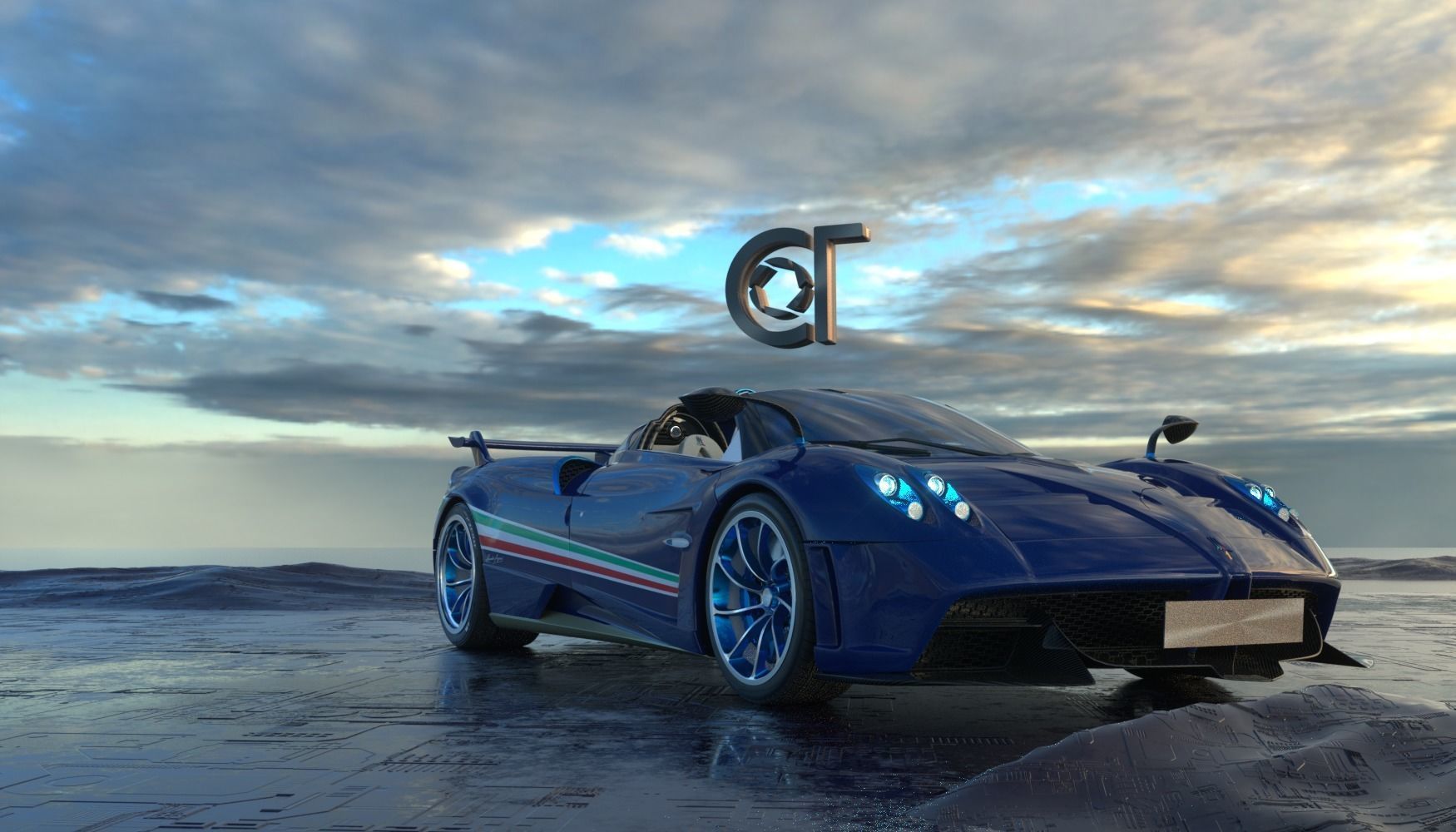 Pagani Huayra Tricolore 2021 3D model 3D model_11