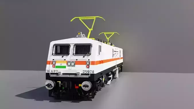 Indian Railways Engine WAP 7 Low-poly 3D model