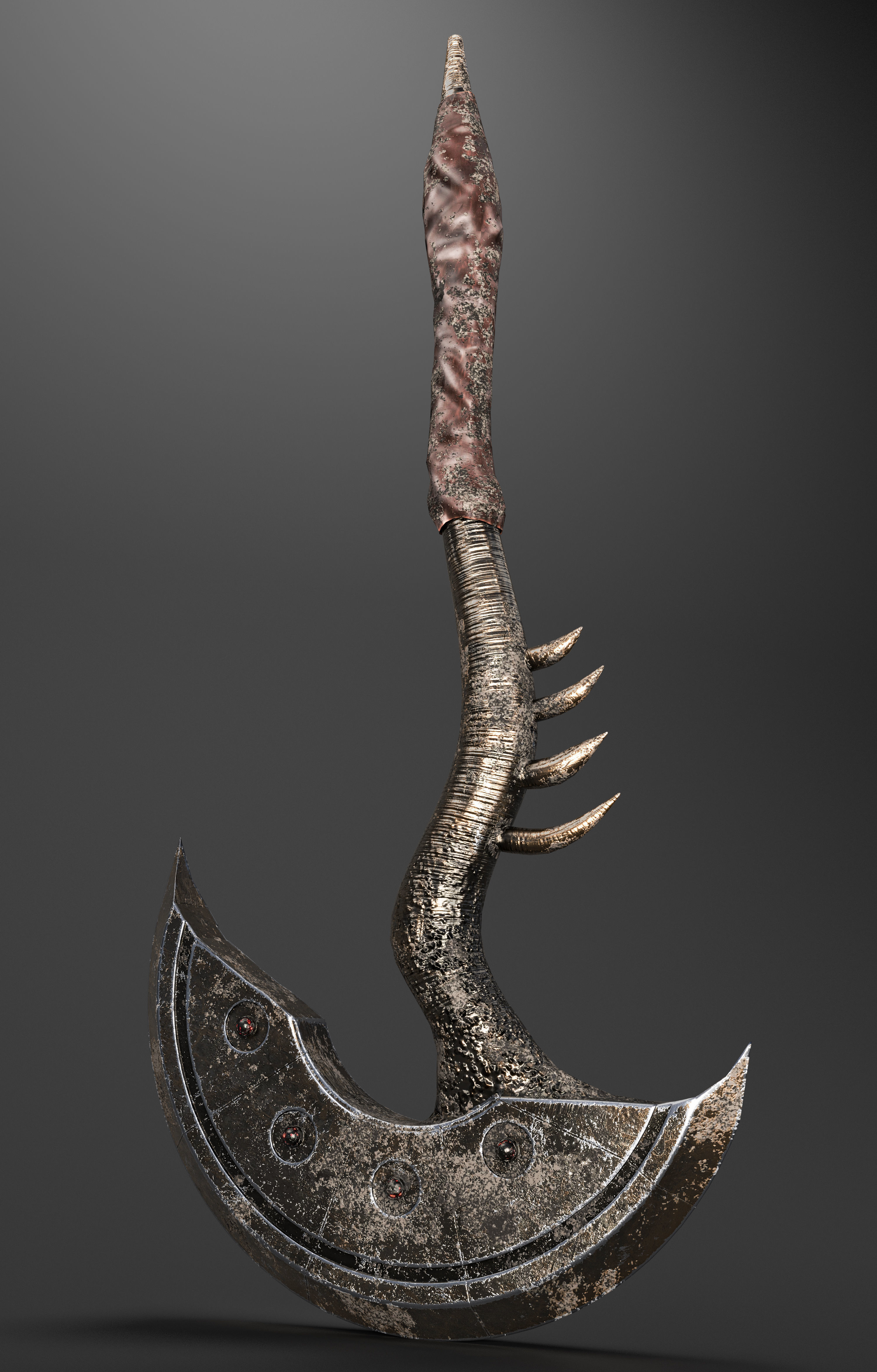 Astarte  War Axe and Dagger Low-poly 3D model_1