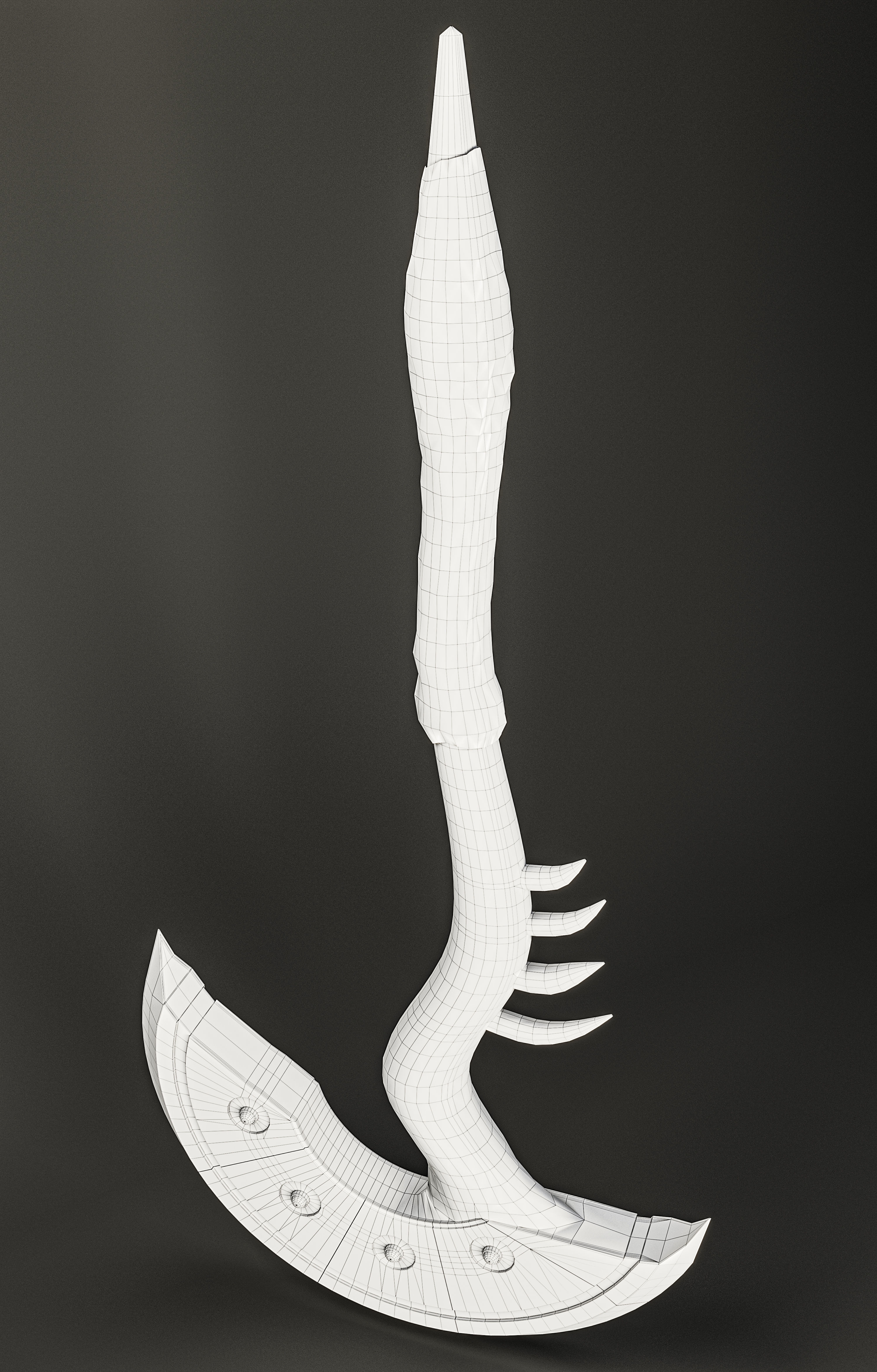 Astarte  War Axe and Dagger Low-poly 3D model_4