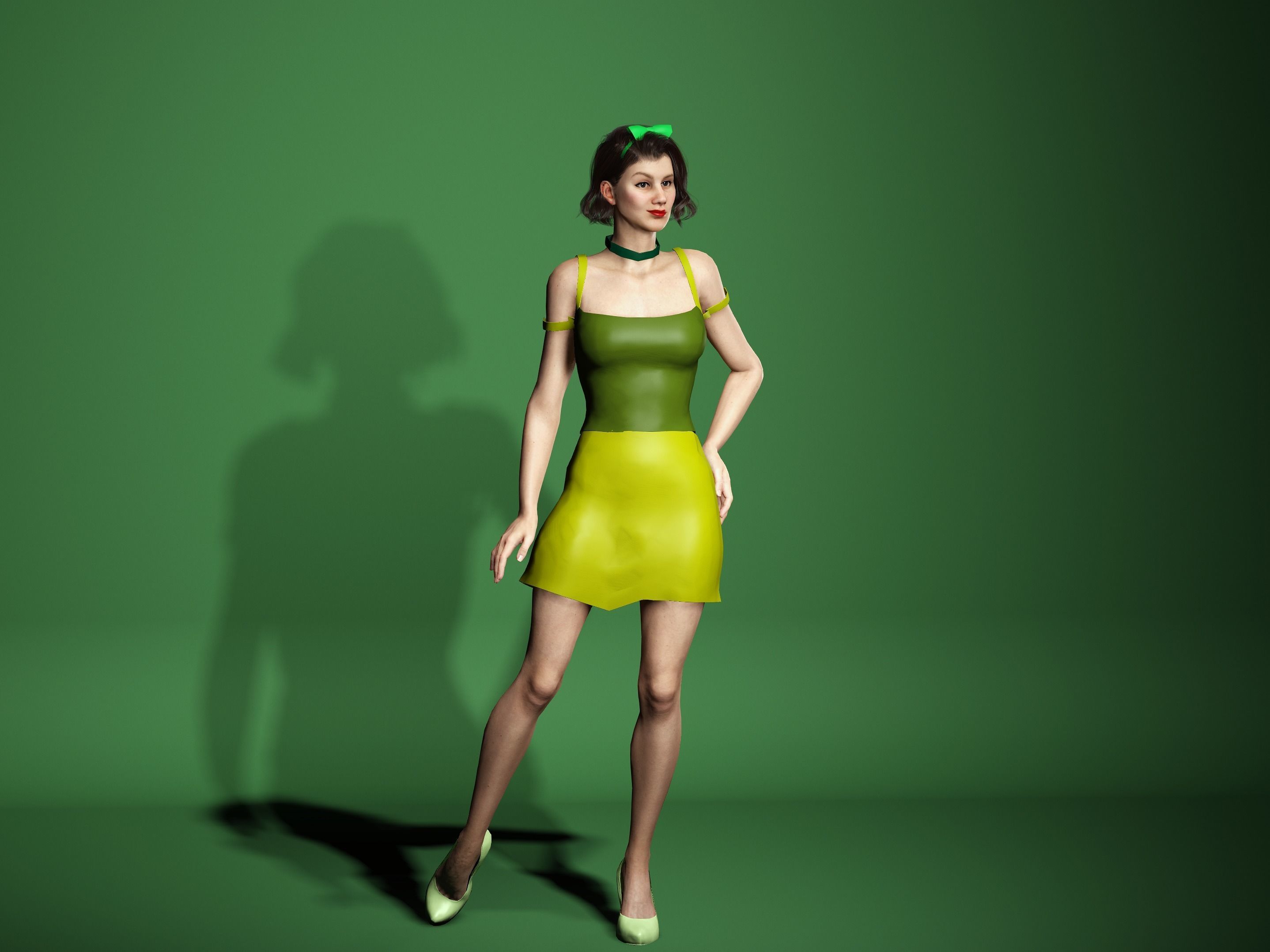 Drizella the stepsister-Female character Low-poly 3D model_3