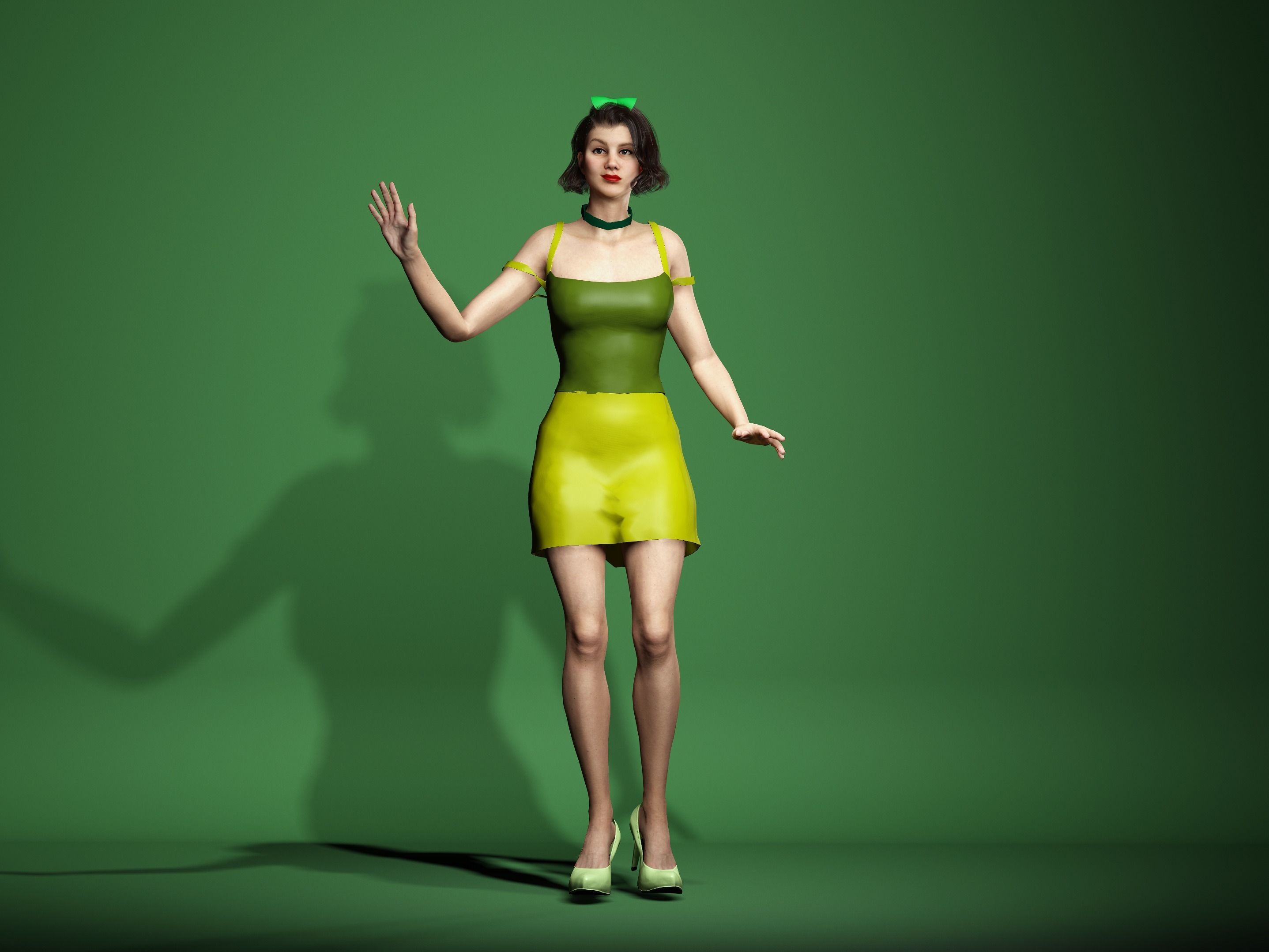 Drizella the stepsister-Female character Low-poly 3D model_4