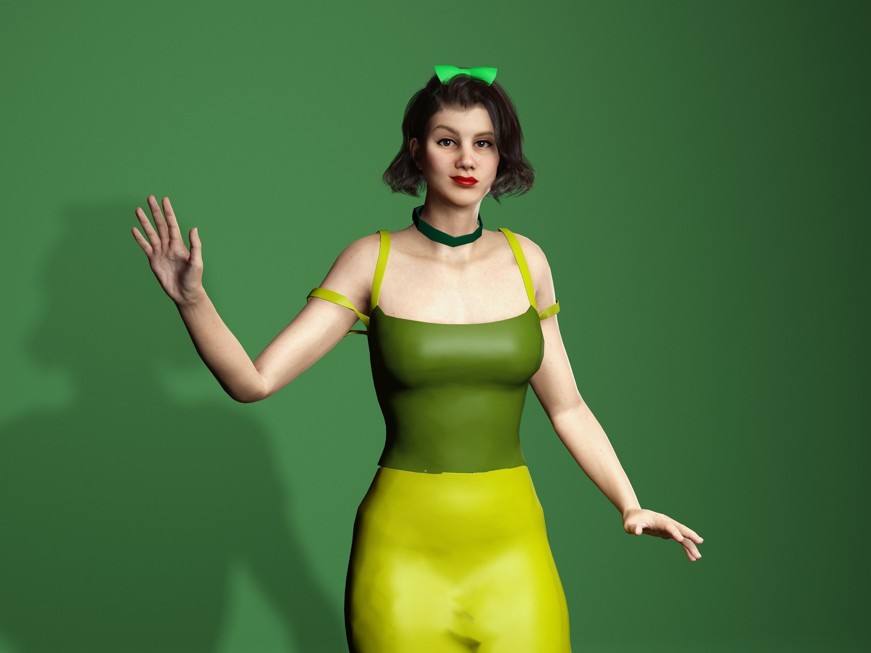 Drizella the stepsister-Female character Low-poly 3D model_2
