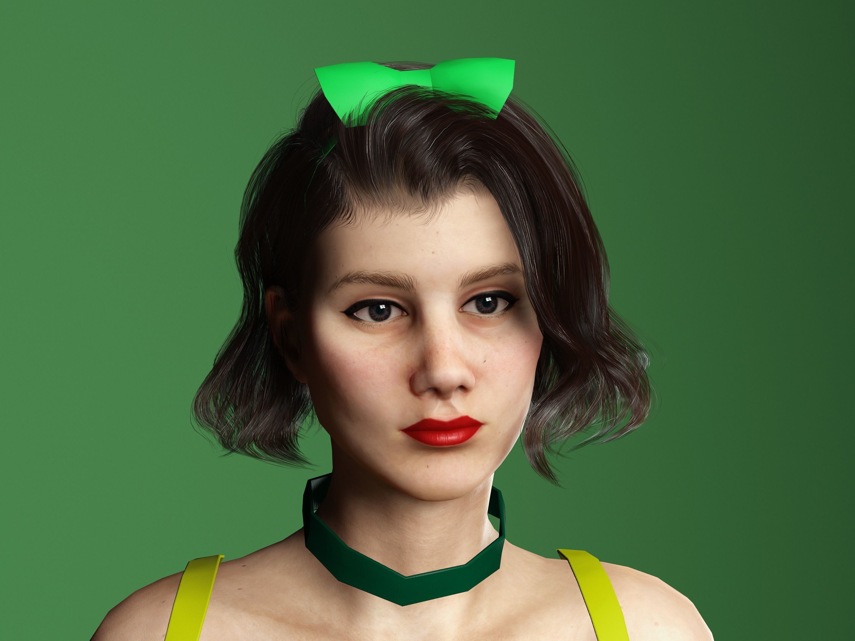 Drizella the stepsister-Female character Low-poly 3D model_1