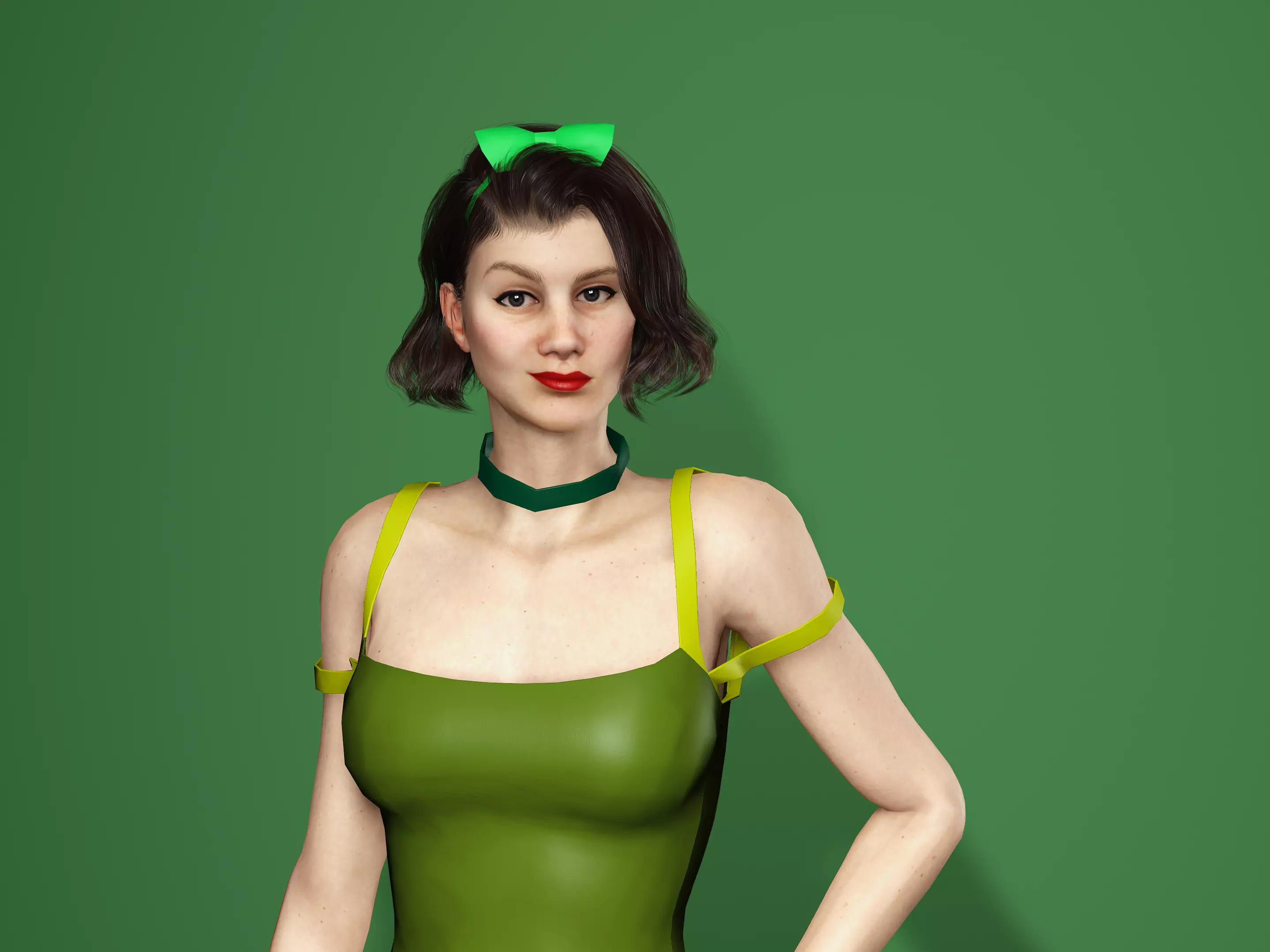 Drizella the stepsister-Female character Low-poly 3D model_0