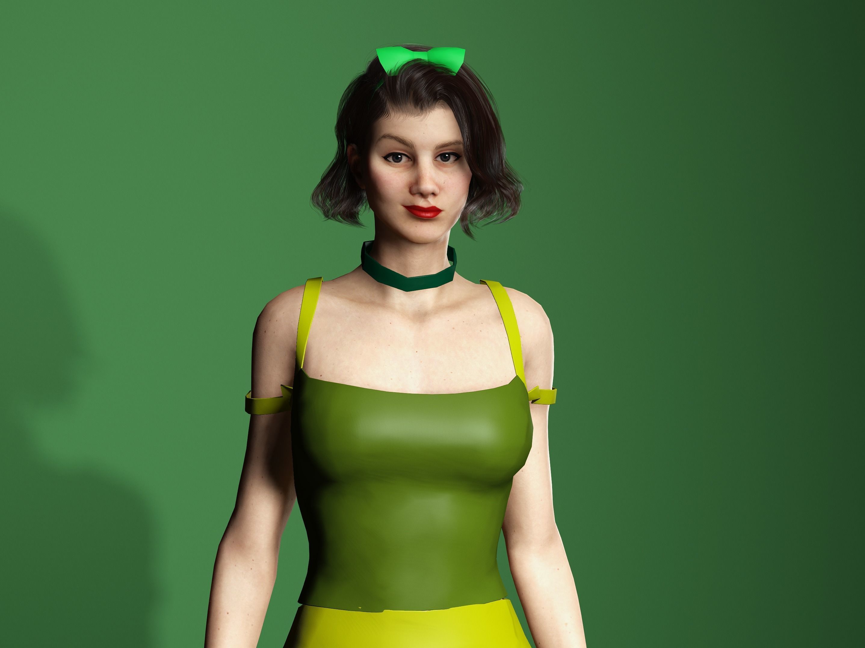 Drizella the stepsister-Female character Low-poly 3D model_6