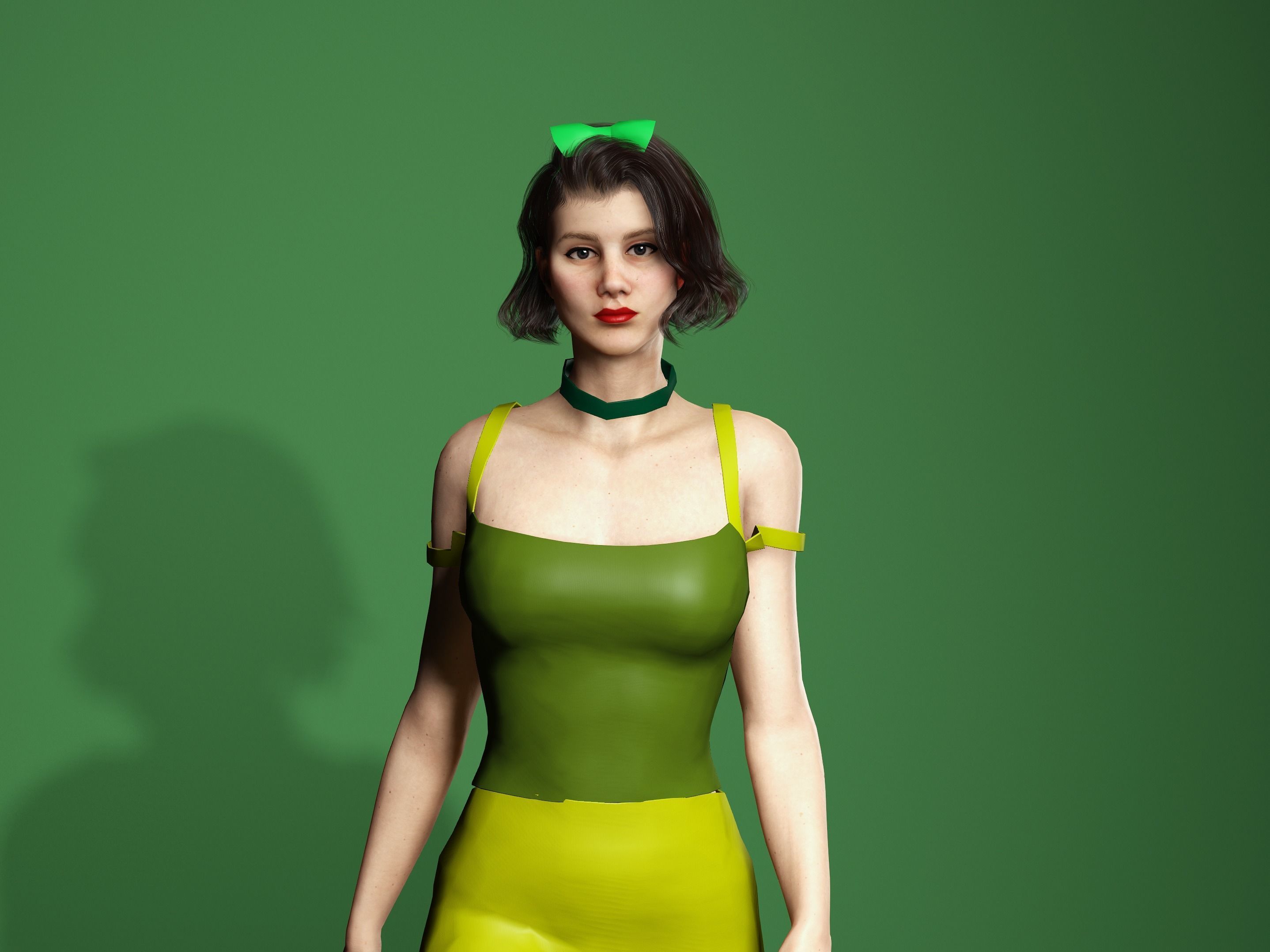 Drizella the stepsister-Female character Low-poly 3D model_8