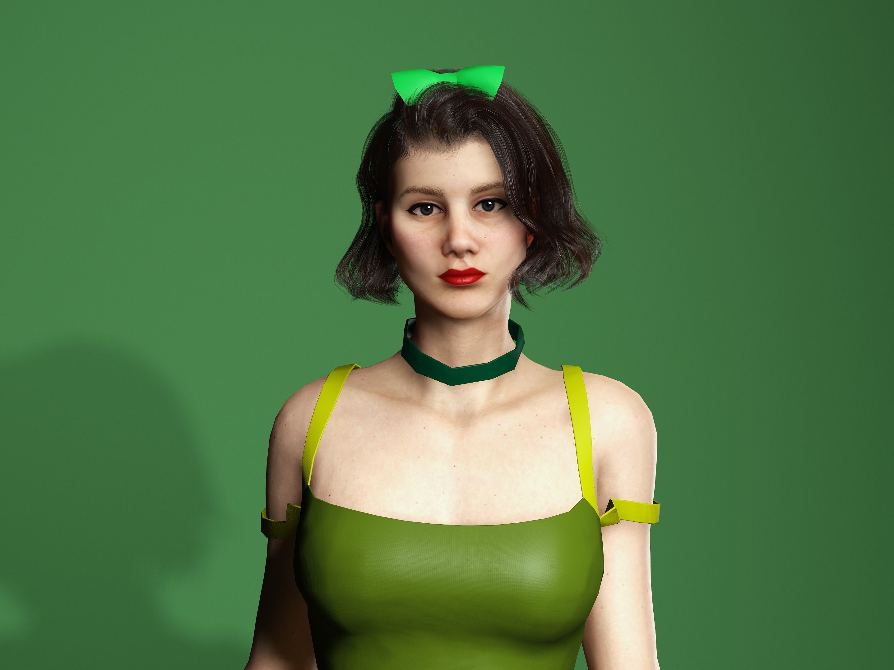 Drizella the stepsister-Female character Low-poly 3D model_9