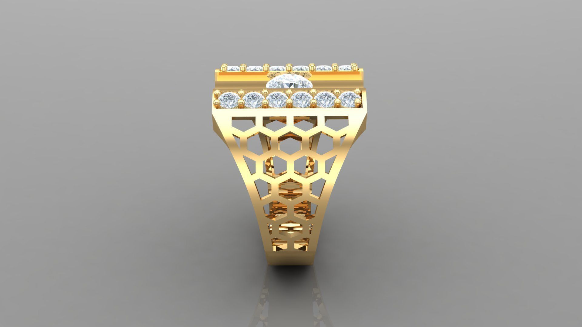 Diamond Man Ring Cad MR 96 3D print model_3