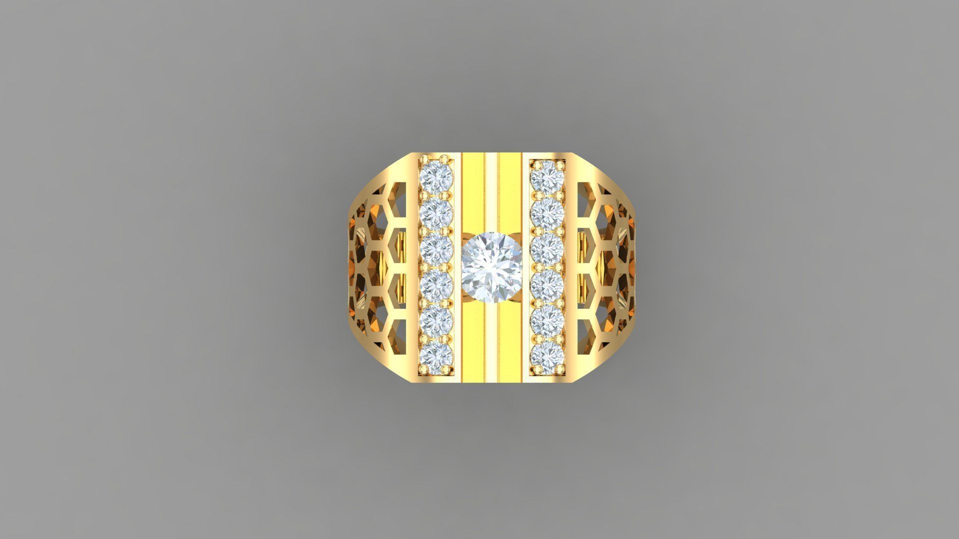 Diamond Man Ring Cad MR 96 3D print model_4