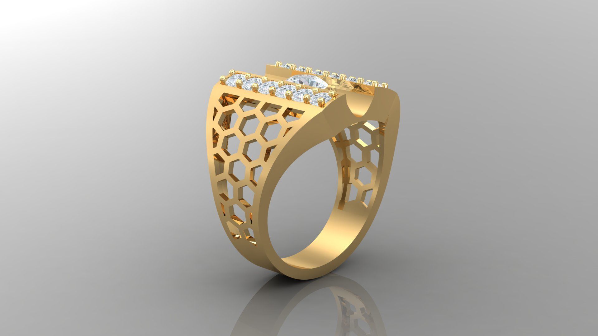 Diamond Man Ring Cad MR 96 3D print model_1