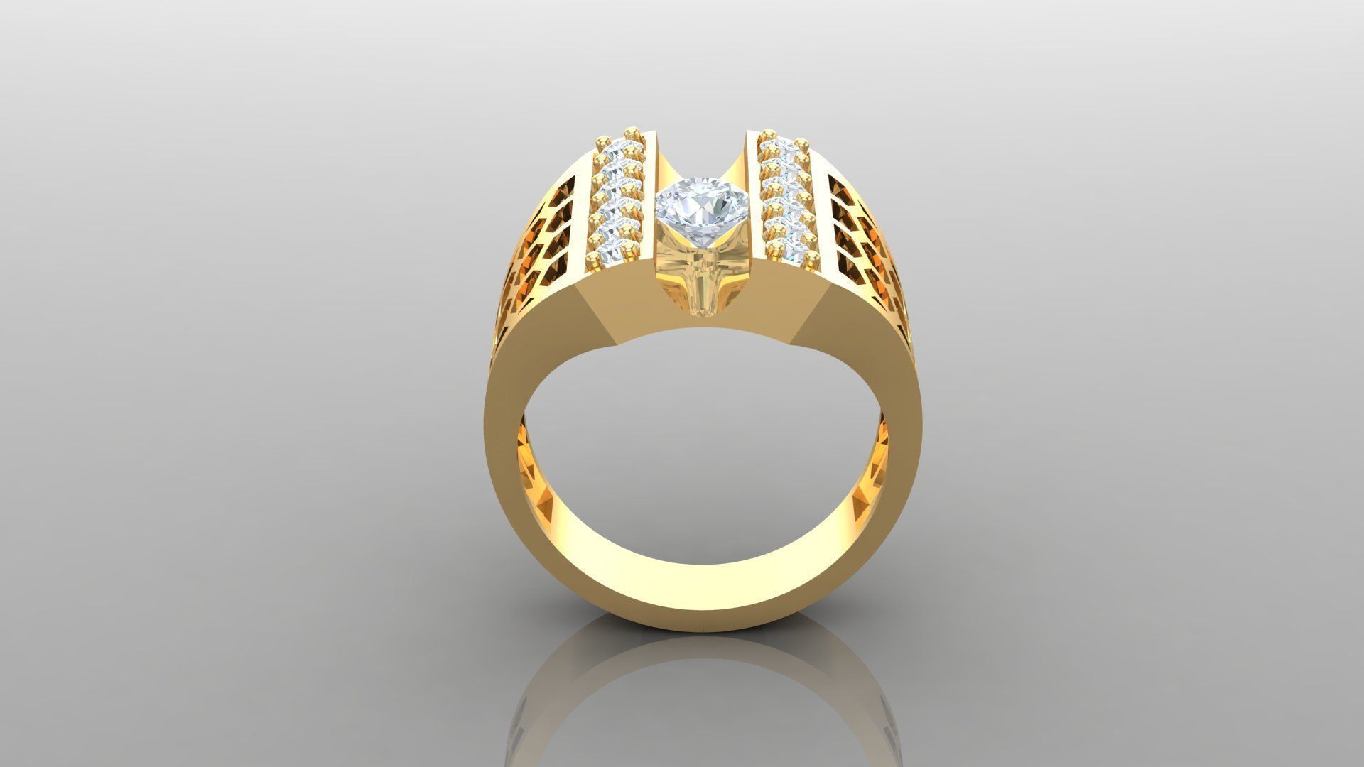 Diamond Man Ring Cad MR 96 3D print model_2