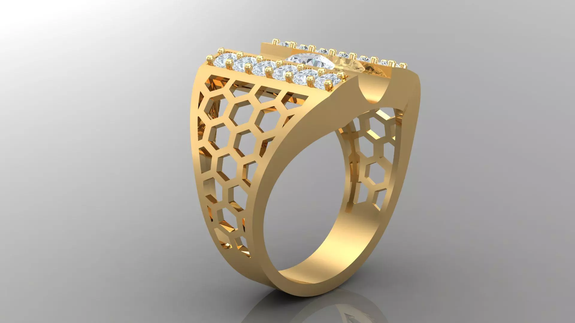 Diamond Man Ring Cad MR 96 3D print model_0