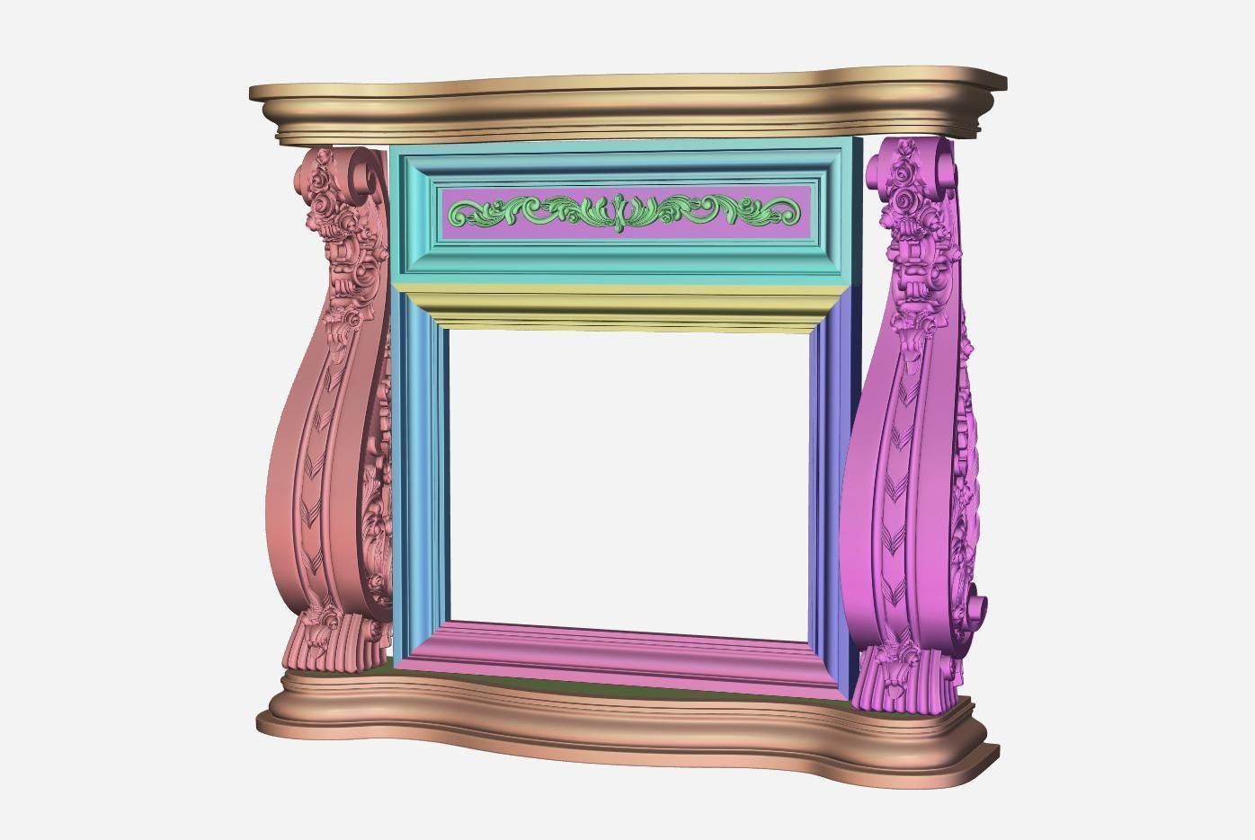 Fireplace 3d model for cnc 01 3D model_7